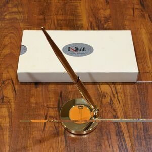 Rare Vintage Quill Independence Bank Advertising Paperweight Desk Pen Set in Box